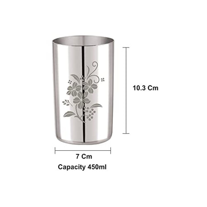 Image 3 of neelam Stainless Steel 7.5, 22 Gauge Lazer Etching Amarpal Glass Set of 12, 450 ml