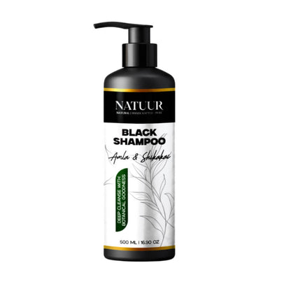 Image 1 of 500ml for the product Natuur Black Shampoo - Amla Reetha Shikakai Bhringraj & Methidana