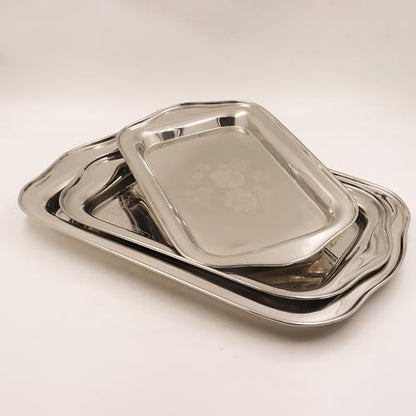 Image 1 of Default Title for the product Spillbox Stainless Steel Multipurpose Serving Tray Set of 3