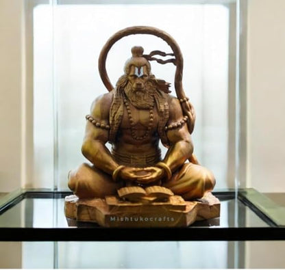 Image 3 of Hanuman Ji Murti Lord Bajrangbali Dhyan Mudra Meditation for Home Car Dashboard Decorative Showpiece (4 Inch)