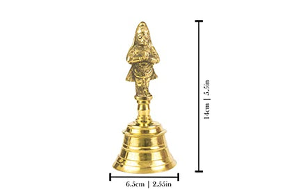 Image 4 of Spillbox Traditional Brass Pooja Bell/Ghanti For Puja/Worship - 5.5" Inch Hanuman
