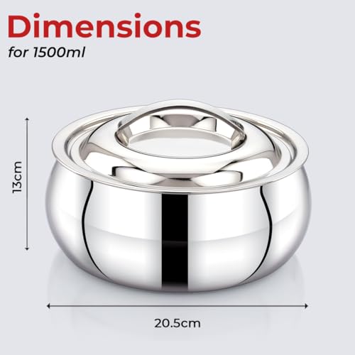 Image 3 of AVIAS Onyx Press Type Insulated Stainless Steel Casserole, 1500ml