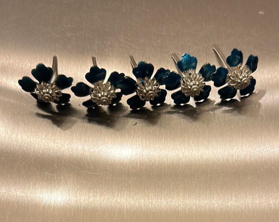 Image 1 of Default Title for the product Dista Silvers Blue Color Flowers Pack of 5 Pcs Total 11g