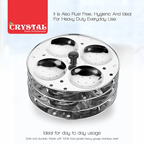 Image 3 of Crystal Stainless Steel Idli Plates (4X4)