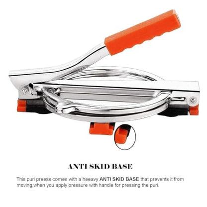Image 7 of 1Pc Stainless Steel 6.5 Inch Roti & Puri Maker Press Manual Hand Press Roti Maker with Handle for Chapati, Papad & Khakhra Heavy Duty Cast Iron with Stainless Steel Plates (Chapati, Puri, Papad & Khakhra)