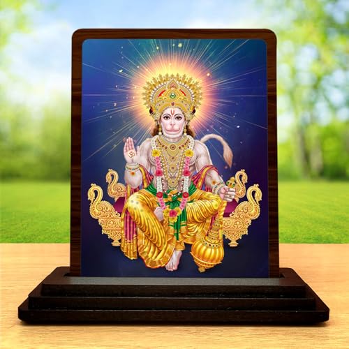 Image 2 of Maa Lakshmi Classic Devotional Wooden Idol 4x5 Inch HD Printed Table Decor for Home Temple