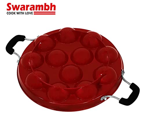 Image 2 of Swarambh Non Stick 12 Cavity Aluminium Appam Patra Ponganal Pan with Lid