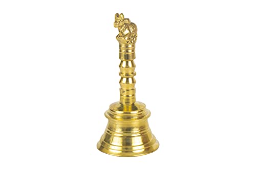 Image 1 of Default Title for the product Spillbox Brass Bell/Ghanti For Pooja Handmade Indian Prayer Bell For Aarti, 5 Inch Nandi