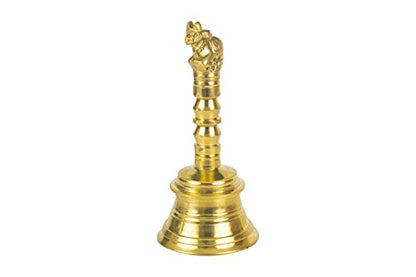 Image 1 of Default Title for the product Spillbox Brass Bell/Ghanti For Pooja Handmade Indian Prayer Bell For Aarti, 5 Inch Nandi