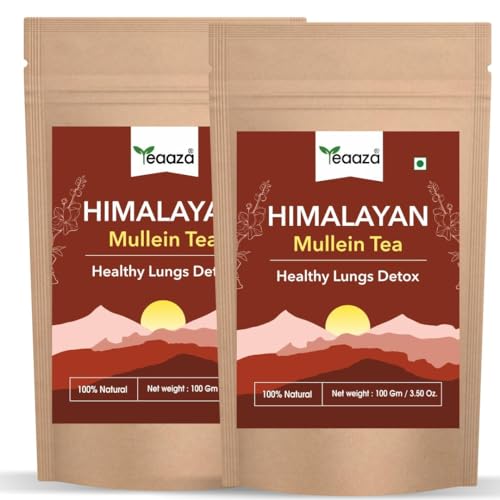 Image 2 of 100 g (Pack Of 2) for the product Teaaza Himalayan Mullein Tea |Lung Detox Tea