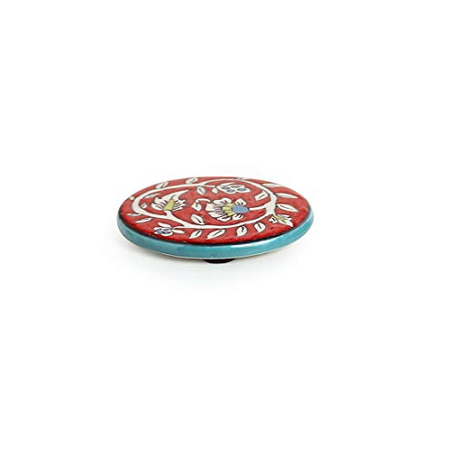 Image 3 of ExclusiveLane Mughal Disks Floral Hand-Painted Coffee & Tea Coasters in Ceramic (Set of 4)