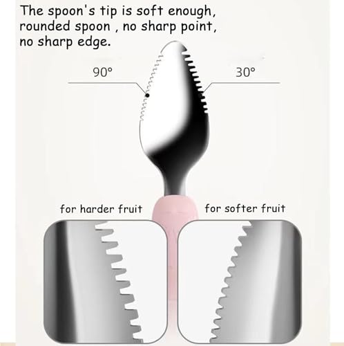 Image 5 of TONY STARK Baby Double Side Head 2 in 1 Silicone Food Spoon with Stainless Steel Fruit Scraper and Travel Case