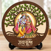 Image 1 of Default Title for the product Radha Krishna Table Top Wooden Idol/Murti for Mandir Decoration, Office Desk & Festive Gift - 5x5 Inch
