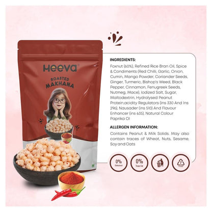 Image 7 of Heeva Roasted Makhana Foxnut Peri-Peri Flavour 50g Pack of 3
