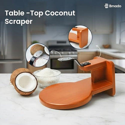 Image 4 of Bmado Wooden Coconut Scraper Table Top Chirava Grater