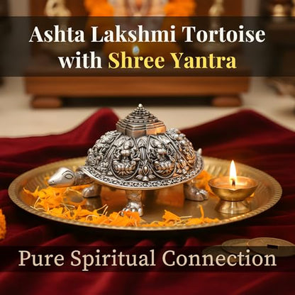 Image 5 of Dev Aastha 999 Pure Silver Plated Ashta Lakshmi Tortoise Idol (2 Inch)