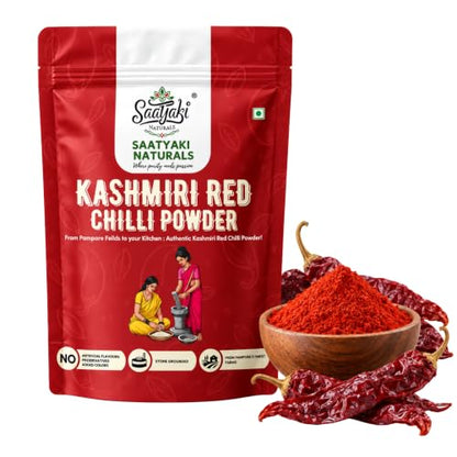 Image 4 of 800 g (Pack of 1) for the product SAATYAKI NATURALS Organic Kashmiri Red Chilli Powder