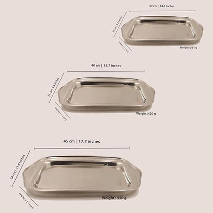 Image 4 of Spillbox Stainless Steel Multipurpose Serving Tray Set of 3