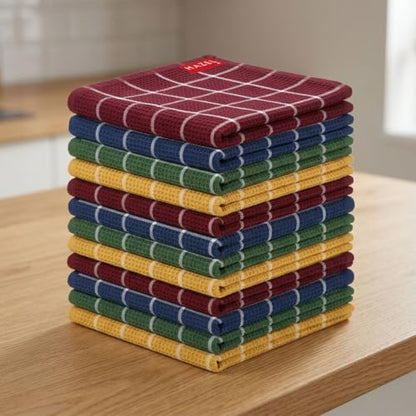 Image 1 of Default Title for the product HAZEL Cotton Kitchen Towel Set of 12