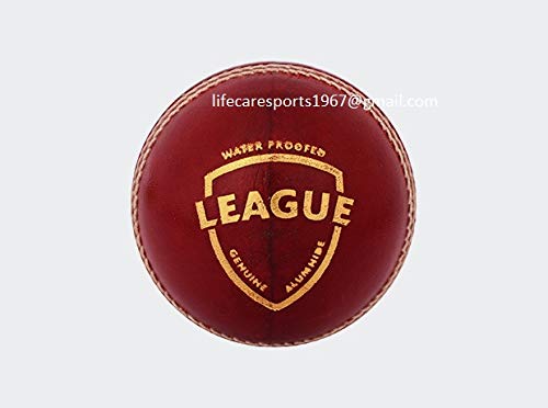 Image 2 of SG League Leather Cricket Ball Red