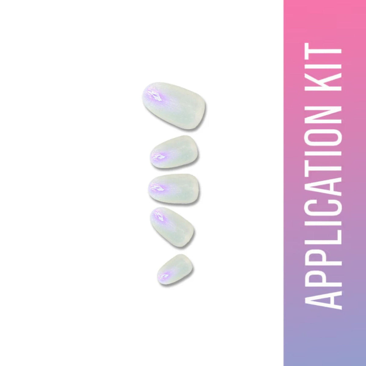 Image 1 of 24 Pcs / Pack of 1 for the product SOEZI Glossy Glow Reusable Press On Nails - Application Kit