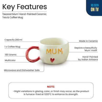 Image 3 of ExclusiveLane Dearest Mum Ceramic Tea & Coffee Mug 280 ml