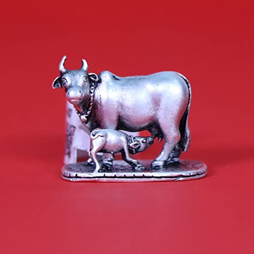 Image 1 of Default Title for the product Dista Silvers Plain Cow and Calf Oxidized Idol Antique 18.57 g