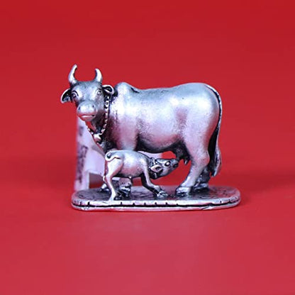 Image 1 of Default Title for the product Dista Silvers Plain Cow and Calf Oxidized Idol Antique 18.57 g