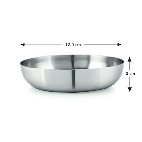 Image 6 of neelam SJKH065P Stainless Steel 6.5 18G J.K.Halwa Plate, 12.5 cm, Silver, Set of 6