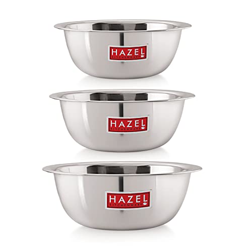 Image 21 of 3 / 1100 , 1500 , 2730 ML for the product HAZEL Stainless Steel Mixing Bowl