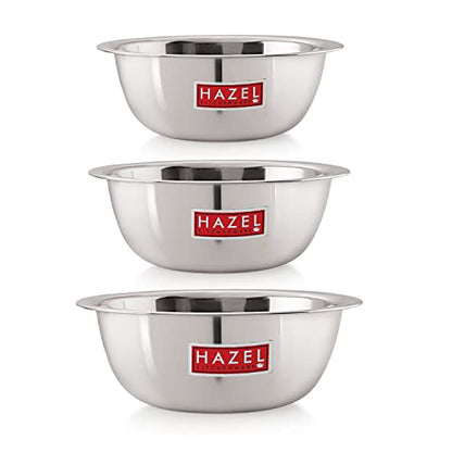 Image 21 of 3 / 1100 , 1500 , 2730 ML for the product HAZEL Stainless Steel Mixing Bowl