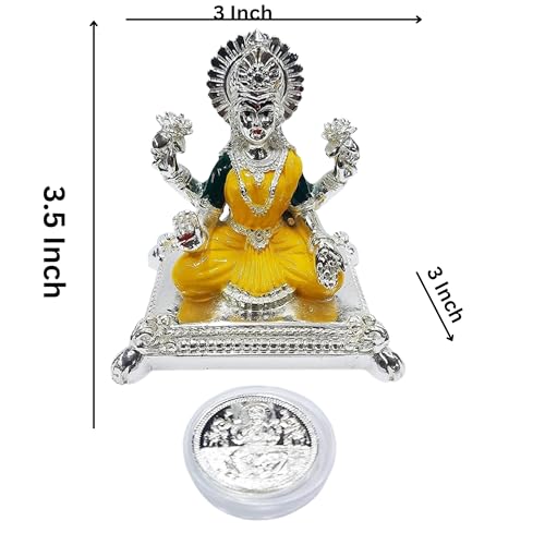 Image 5 of Gold Art India Pata Laxmi Silver Plated Terracotta Idol (3.5" Inch)
