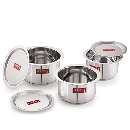 Image 7 of 6 / 1100 ML, 1500 ML, 2000 ML for the product HAZEL Stainless Steel Tope Patila Cookware