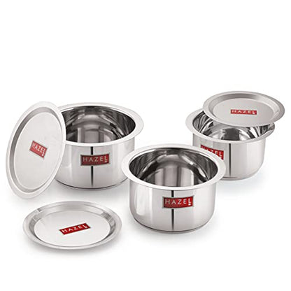 Image 7 of 6 / 1100 ML, 1500 ML, 2000 ML for the product HAZEL Stainless Steel Tope Patila Cookware