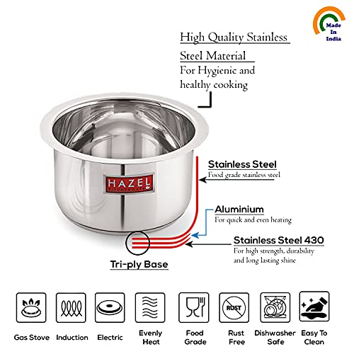 Image 12 of HAZEL Stainless Steel Tope Patila Cookware