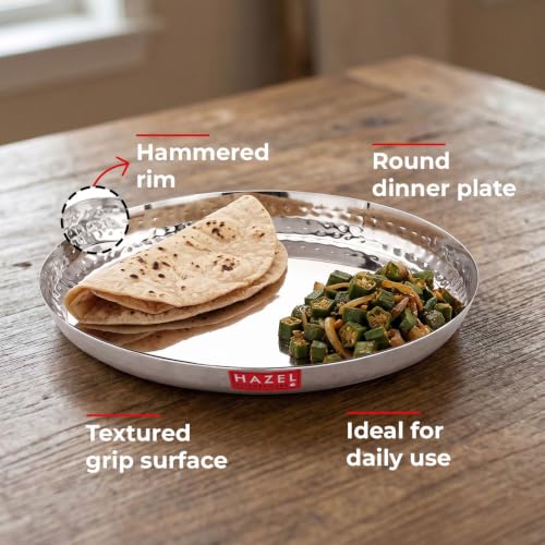 Image 4 of HAZEL Stainless Steel Lunch Plate 23 cm