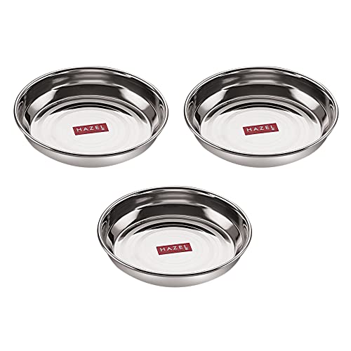Image 1 of Default Title for the product HAZEL Stainless Steel Breakfast Plate Set 150 ML Set of 3