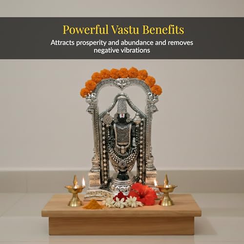 Image 6 of Dev Aastha 999 Pure Silver Plated Standing Balaji Idol - 8 Inch