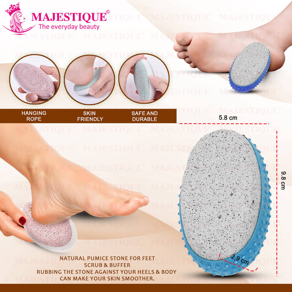 Image 3 of Majestique Pumice Stone With Grip - Combo Pack, Bathing & Foot Cleaning Stone
