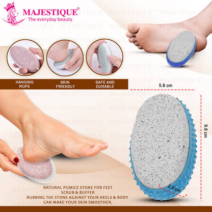 Image 3 of Majestique Pumice Stone With Grip - Combo Pack, Bathing & Foot Cleaning Stone