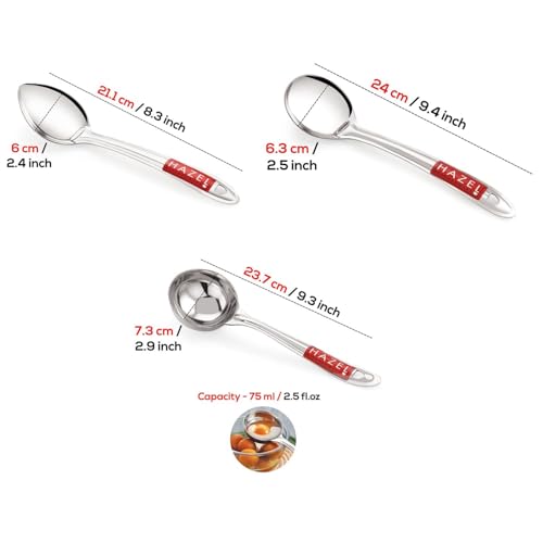 Image 4 of HAZEL Stainless Steel Kitchen Tools Spoons Set of 3