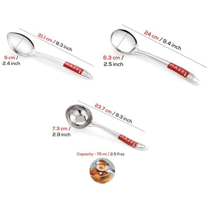 Image 4 of HAZEL Stainless Steel Kitchen Tools Spoons Set of 3