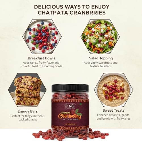 Image 4 of Lila Dry Fruits Flavoured Cranberries with Black Pepper & Pink Salt - 100 gm