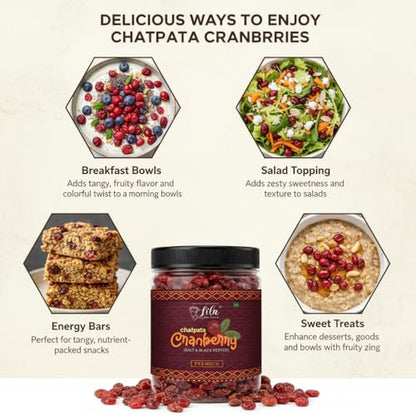 Image 4 of Lila Dry Fruits Flavoured Cranberries with Black Pepper & Pink Salt - 100 gm