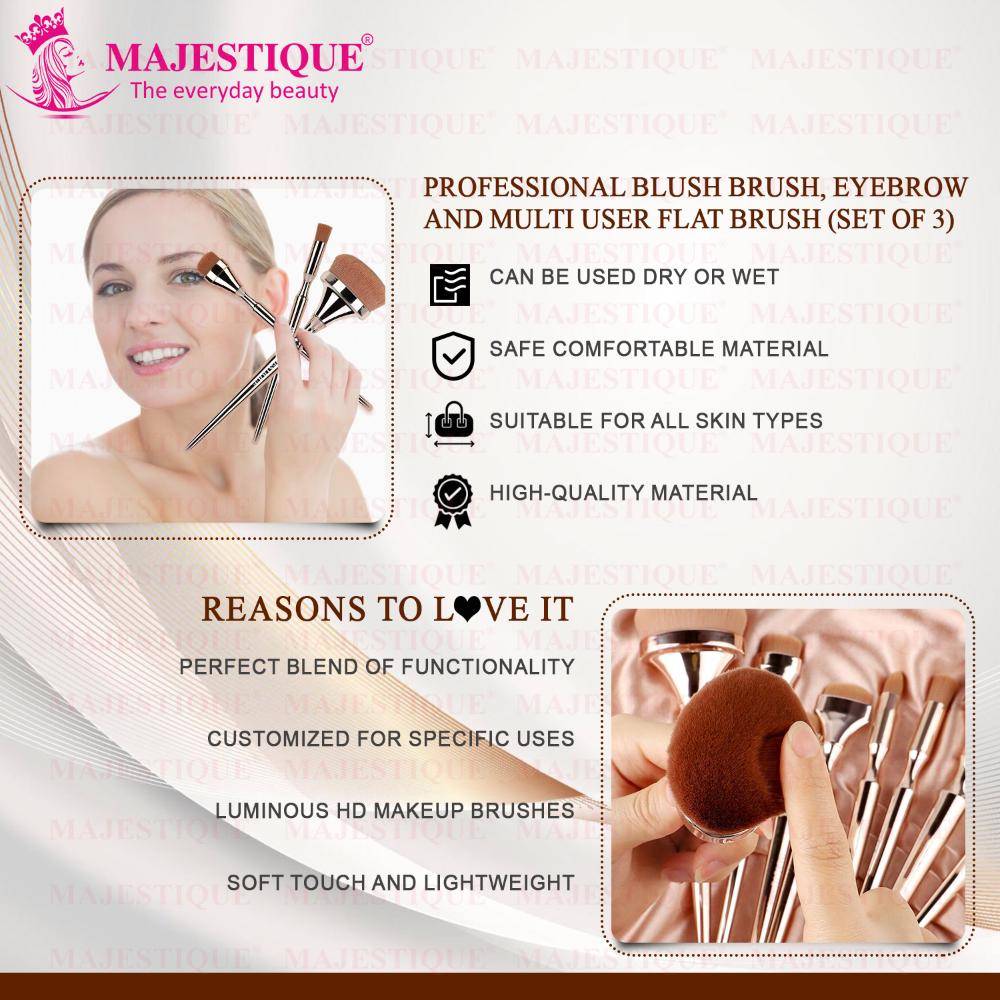Image 4 of Majestique Blush Brush, Eyebrow And Multi-Use Professional Luminous HD Brushes