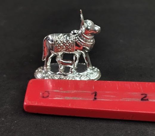Image 3 of Dista Silvers Cow and Calf Idol for Pooja 9gm