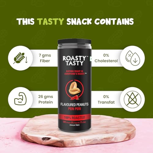 Image 4 of Roasty Tasty Peri Peri Flavour Roasted Peanuts Pack Of 2 (150G Each)