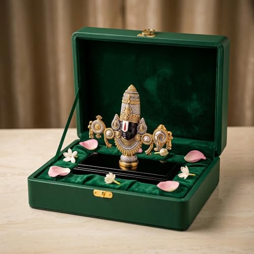 Image 3 of Gold & Silver - Small for the product Dev Aastha Venkateswara Balaji Idol