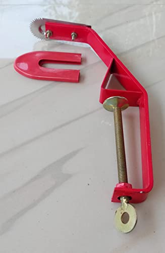 Image 3 of Spicado Traders Coconut Scraper/Grater/Chirava Steel with Stainless Steel Blade - 1 Piece (Powder Coated - Red)