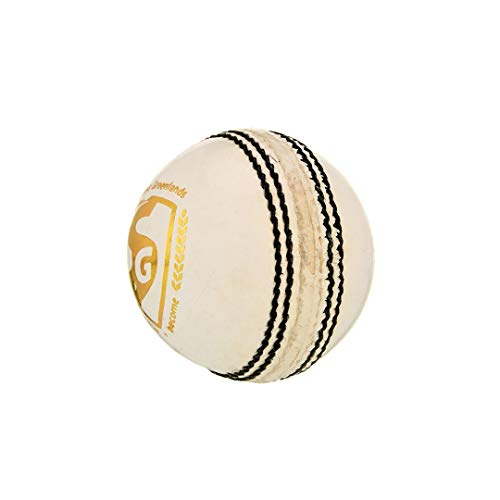 Image 4 of SG Club Leather Ball, Four Pitch (White) Standard Size
